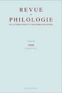 Revue de philologie, de littérature et d'histoire anciennes, v.  82